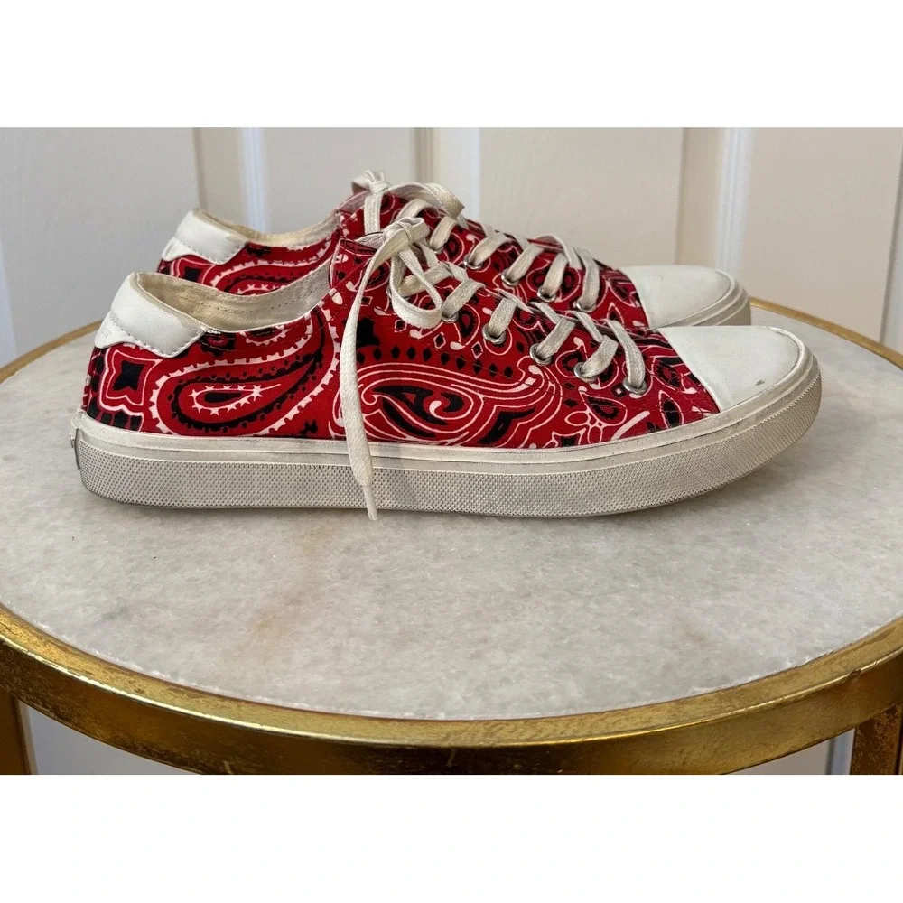 Saint Laurent Red Bandana‎ Paisley Low Top Sneakers